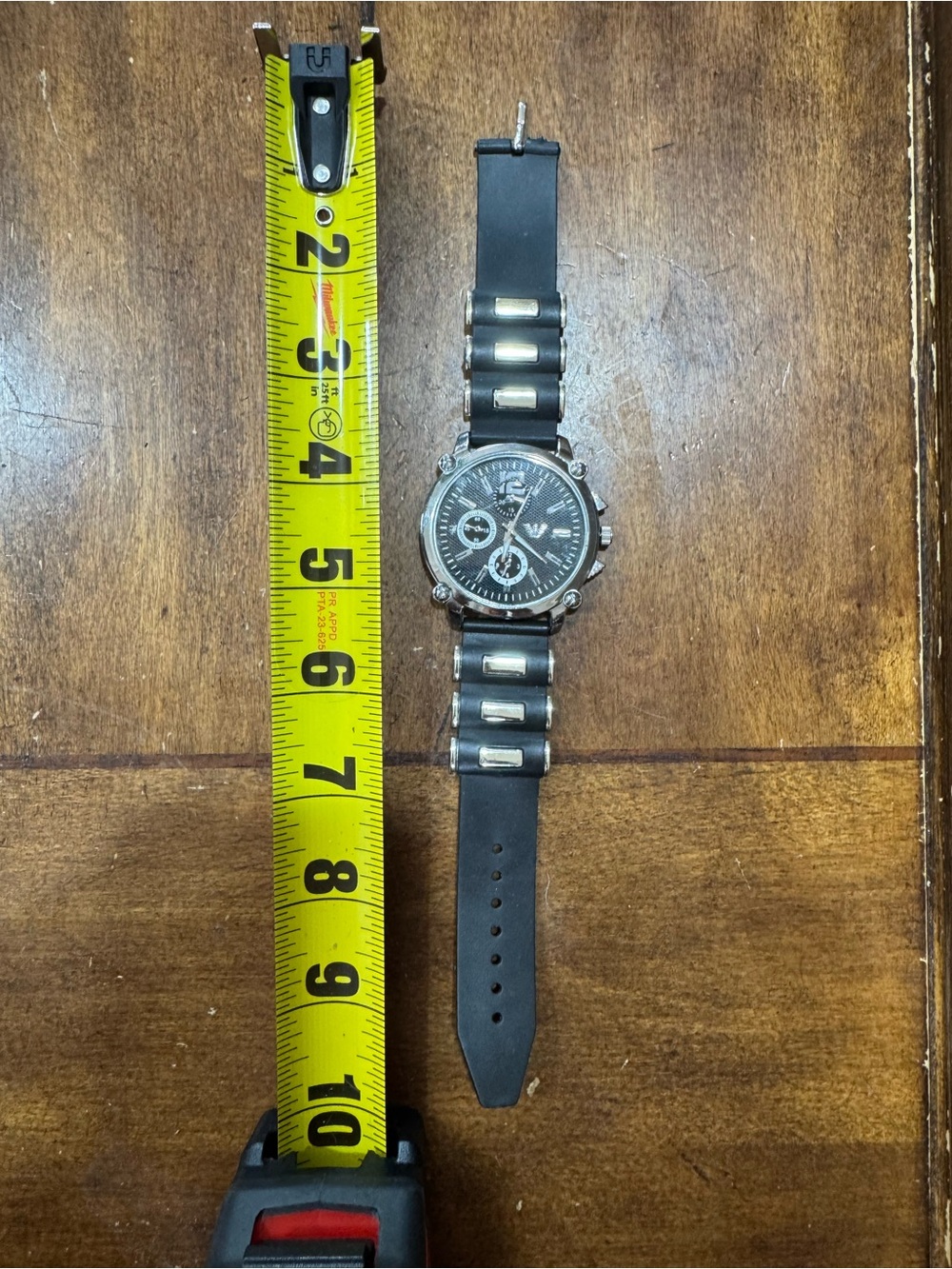 Emporio Armani Black Chronograph Watch with Silver Accents